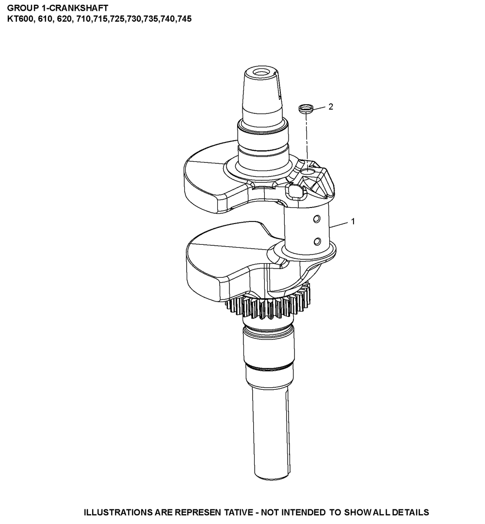 Kt740-3095 Crankshaft Diagram and Parts List for KT740-3095  Cub Cadet Lawn Tractor